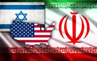 Banderas de EEUU y de Irán